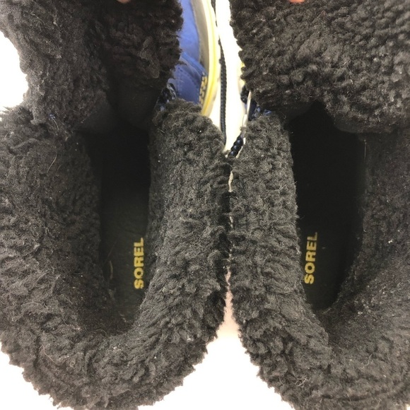 Sorel Cozy Carnival Aviation blue black ankle winter womens boots Size 7 - Picture 5 of 11